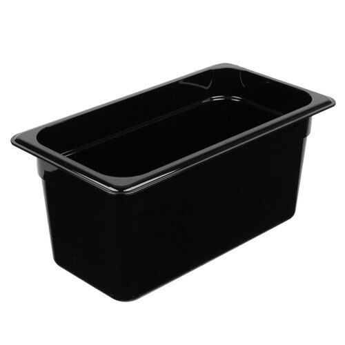 جاط بلاستيك اسود حجم 1/3 عمق 15 سم BLACK PLASTIC GN CONTAINER Size 1/3 depth 15cm