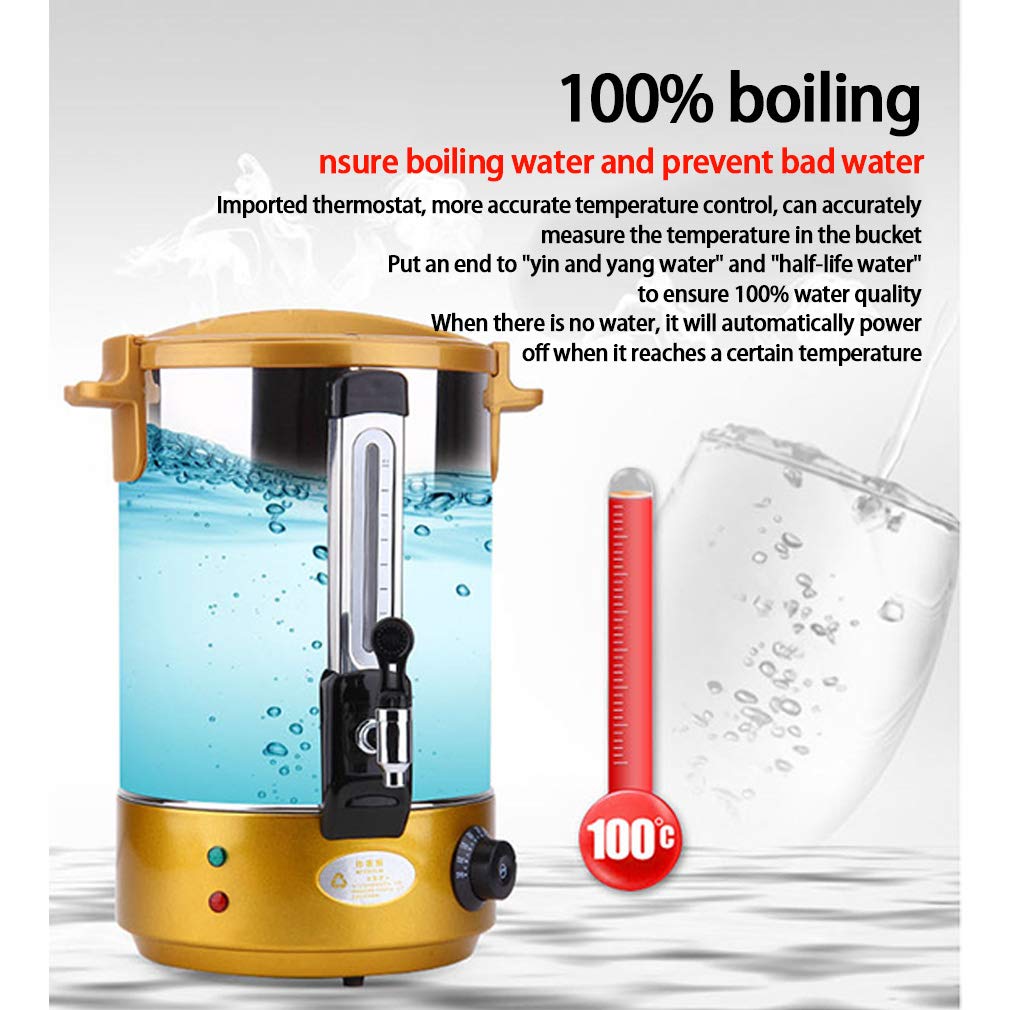 سخان ماء 18 ليتر Commercial Stainless Steel Percolate Coffee Maker Hot Water Urn for Catering,Stainless Steel, Automatic Temperature Control 18 liter